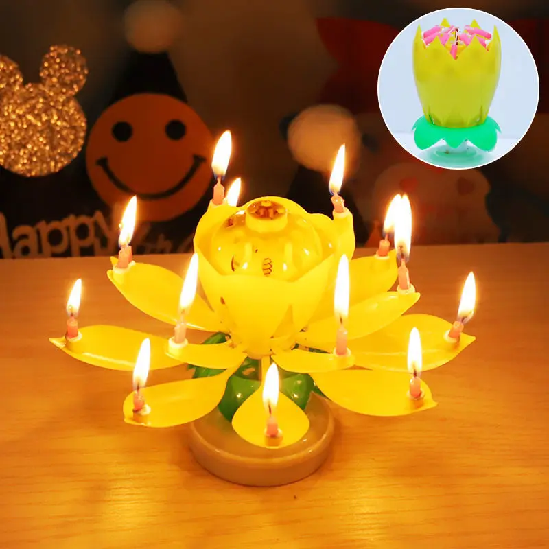Huaming Happy Candle Rainbow Cake Party Musical Girl Molds Wholesale Bulk Music Machine Making Colour Flower Birthday Candles