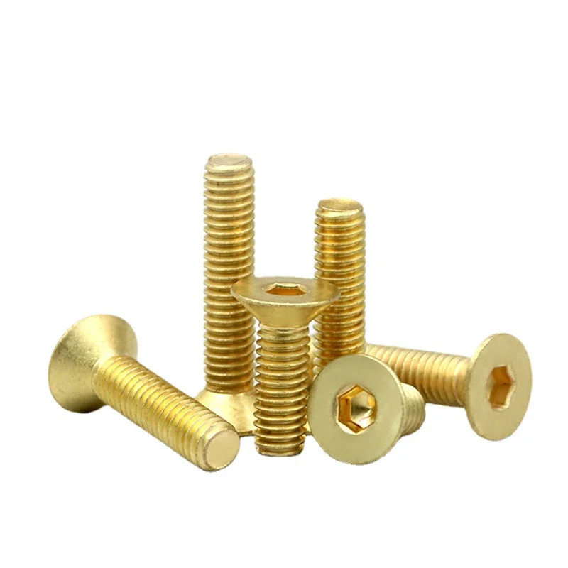 Brass flat head countersunk socket hex screws M6 M8