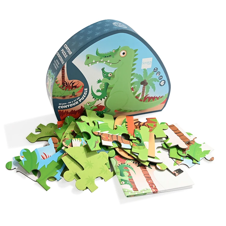 24 Years Puzzle Manufacturer Custom Unique Crocodile Shape Kid Jigsaw Puzzle