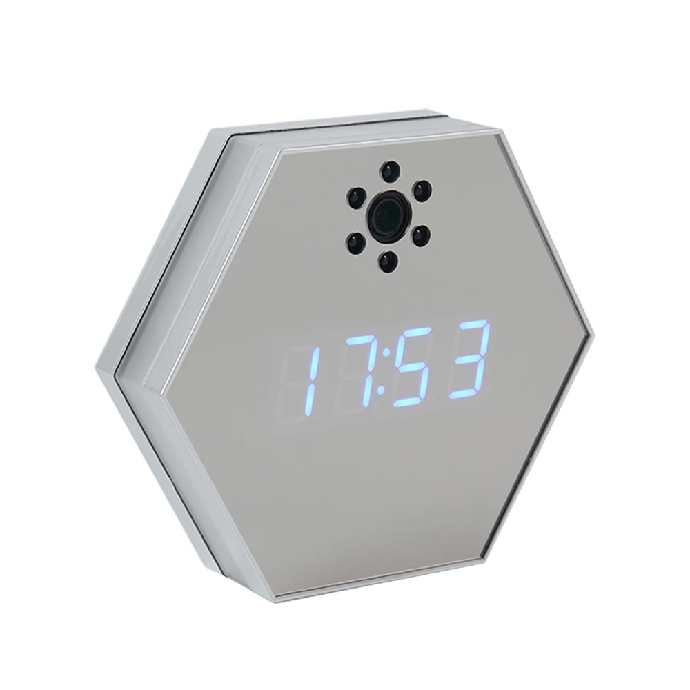 Wireless Multi Function alarm clock WiFi security CCTV Camera wall Clock Colorful Night Light Nanny Cam covert camera