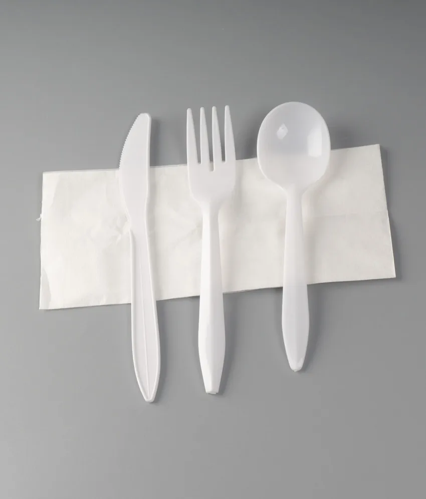 China Factory Custom Restaurant Silverware 2.5g Wrapped Disposable Pp Salad Black Plastik Plastic Forks Pack