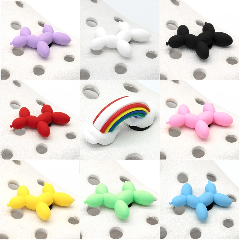 New Arrival New Designer Cute Colorful Anime cow balloon dog yellow duck animal custom pvc 3d cartoon shoe charms wholesale