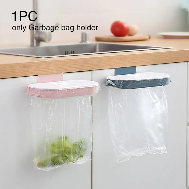 New Garbage Bag Holder Kitchen Cabinet Door Basket Hanging Trash Can Waste Bin Garbage Rack Tool Storage Holders Trash Racks