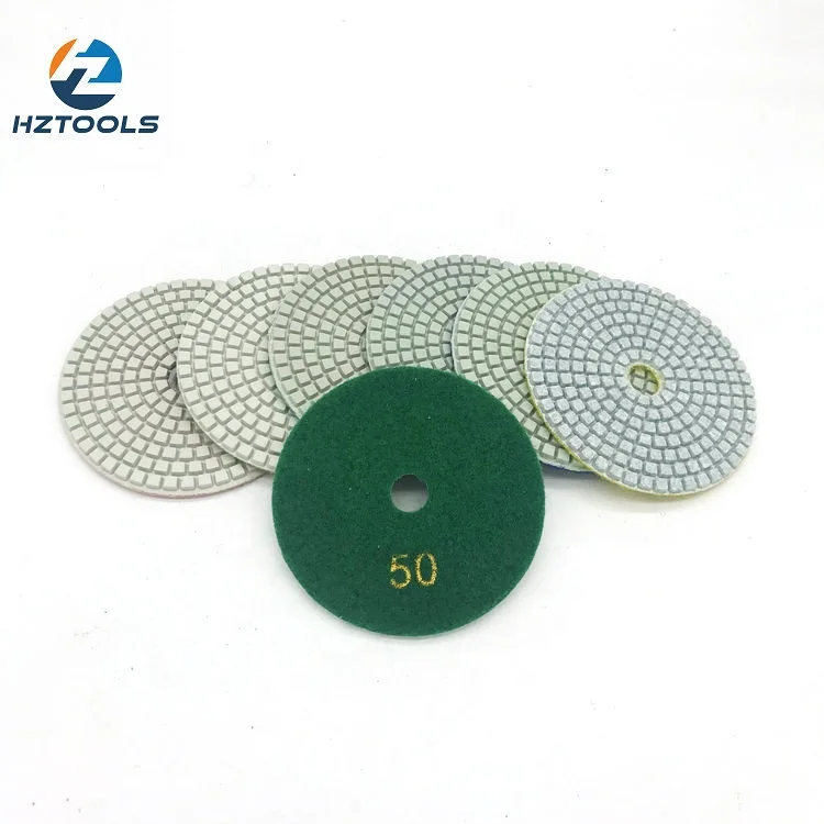 Гибкая 7 шагов влажной полировки для мрамора и гранита камня кварца влажное полирование шлифовальные диски