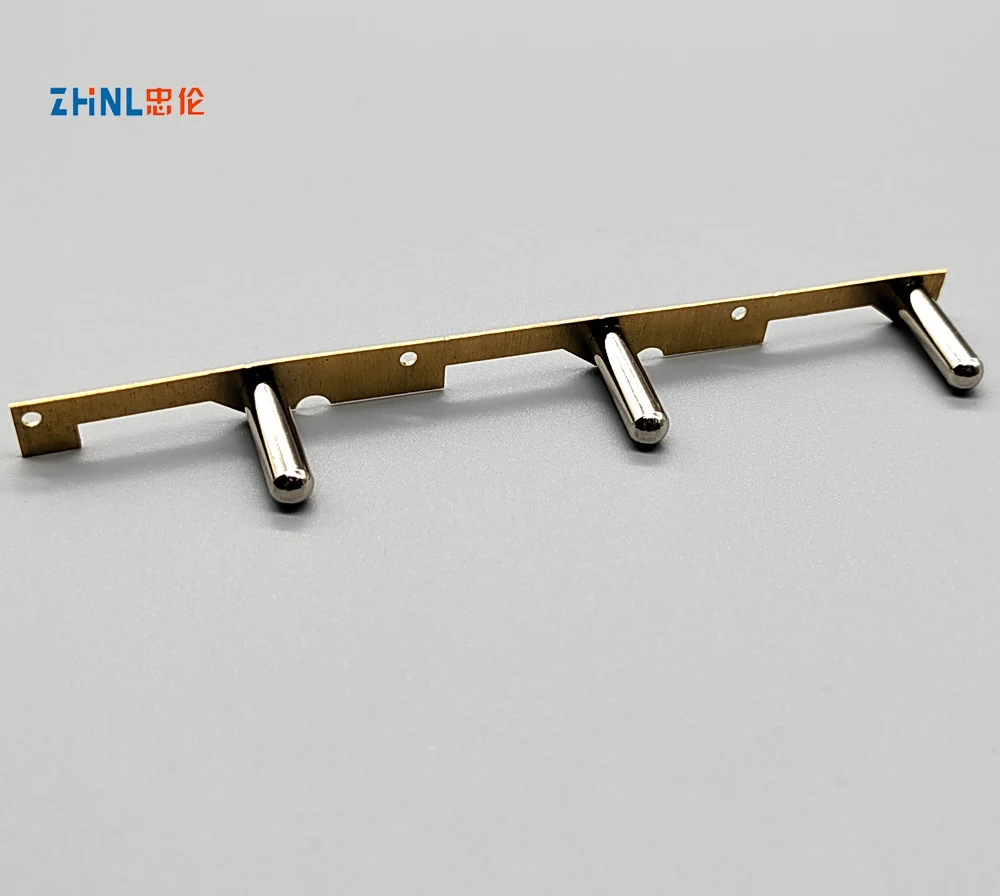 Germany EU OEM Precision Outlet Switches Plugs Contact Small Brass Extension Socket Parts Strip Electric Stamping Part
