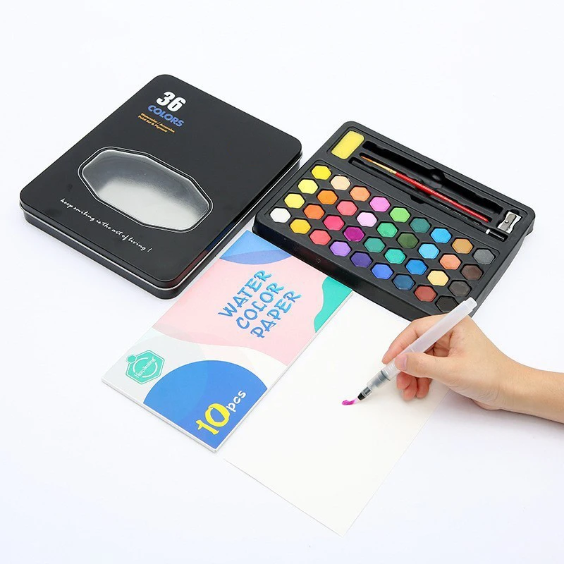 2022 художественные принадлежности для рисования профессиональный набор однотонных акварельных красок пигментный торт