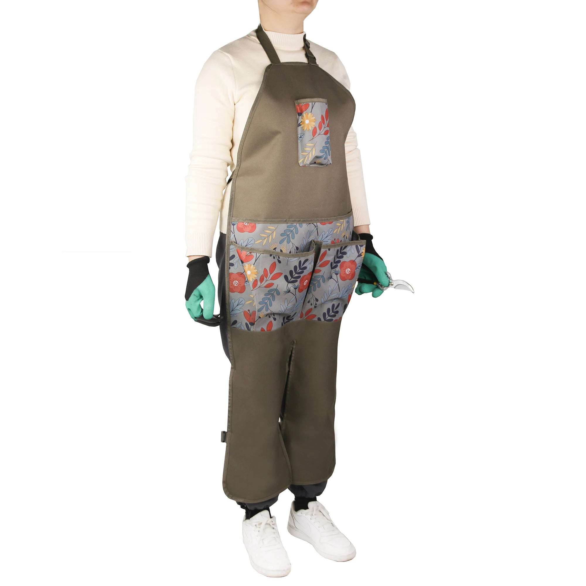 Mydays Outdoor Customized Sturdy 600D Oxford Wearable Garden Leg Production Apron with Multiple Pockets