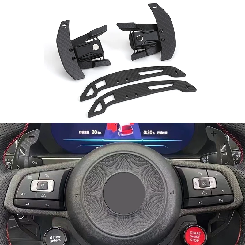 Carbon Fiber Steering Wheel Extension Magnetic Shifter Paddle for Volkswagen VW Polo Golf 5 6 7 7.5 R MK7 GTI Passat B8 Tiguan