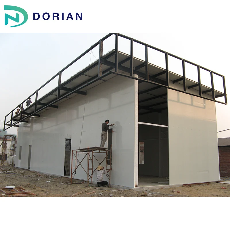 Mobile Sandwich Panel Structure Steel Prefab Warehouse With Steel Beams