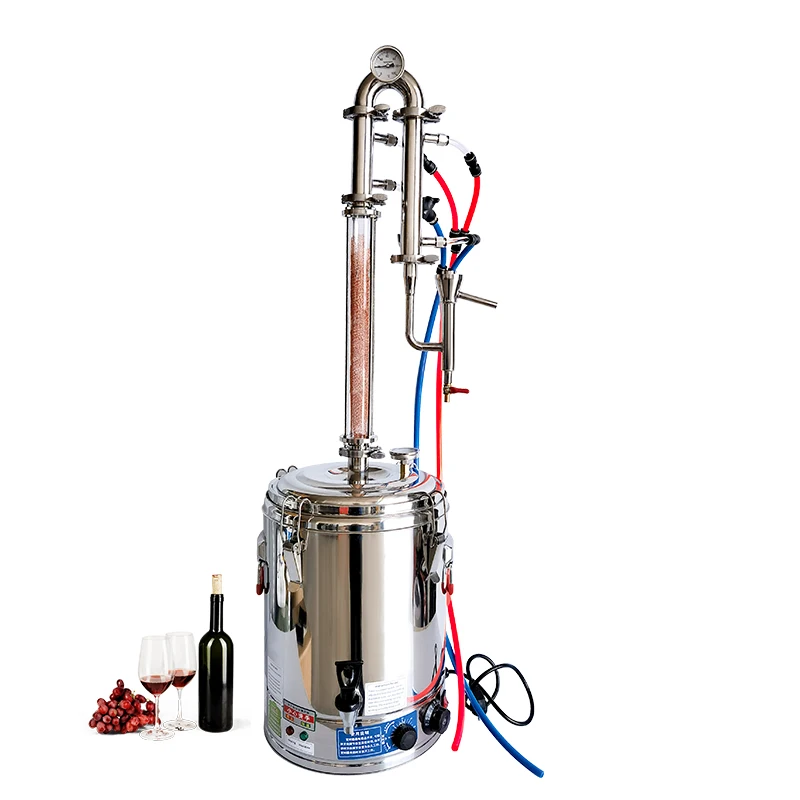 33L Household electric still crystal hollow tower column brewing equipment alcohol production equipment Copper net
