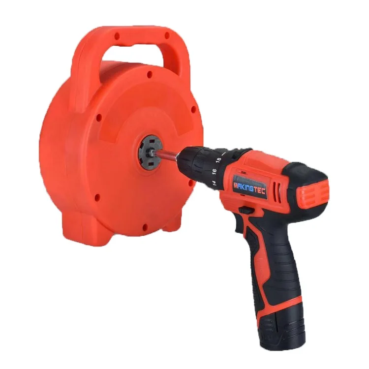 CLEANTECH 8 meters plumbing drain snake cable drain pipe un-blocker drain cleaner with drill adapter