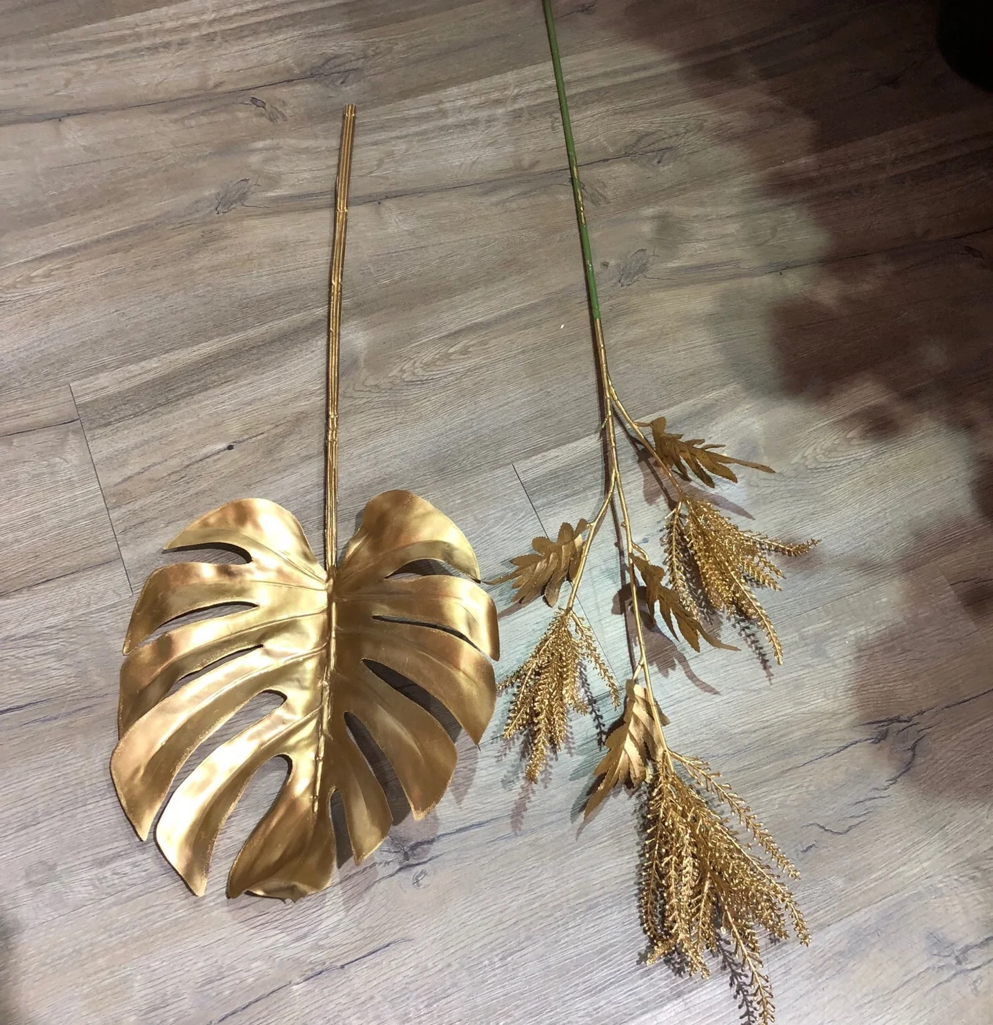 Hot Sale Gold Series Simulation Turtle Back Leaf High Quality Artificial Leaves Party Wedding Decoration