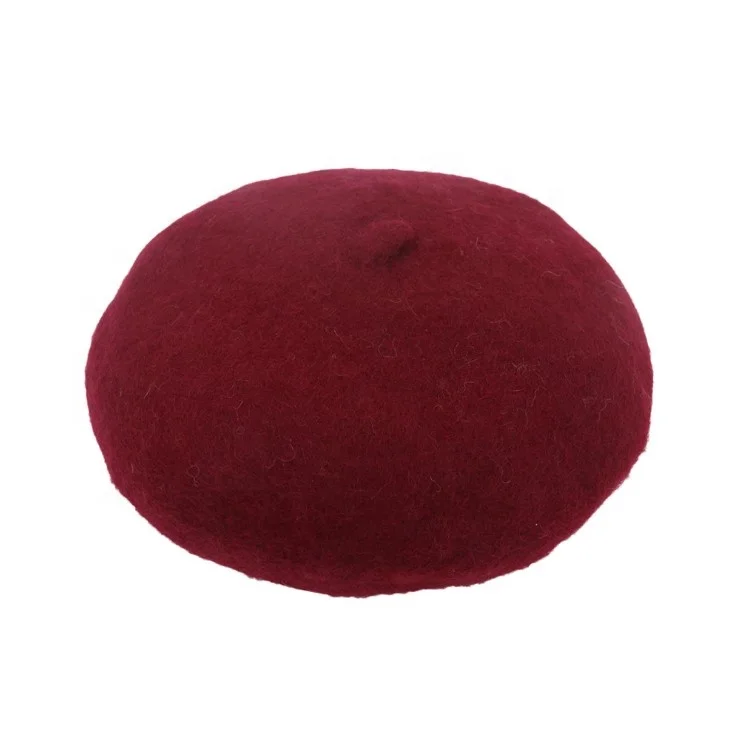 Hot Selling Autumn and winter Plain 100% Wool Felt Beret For Men and women