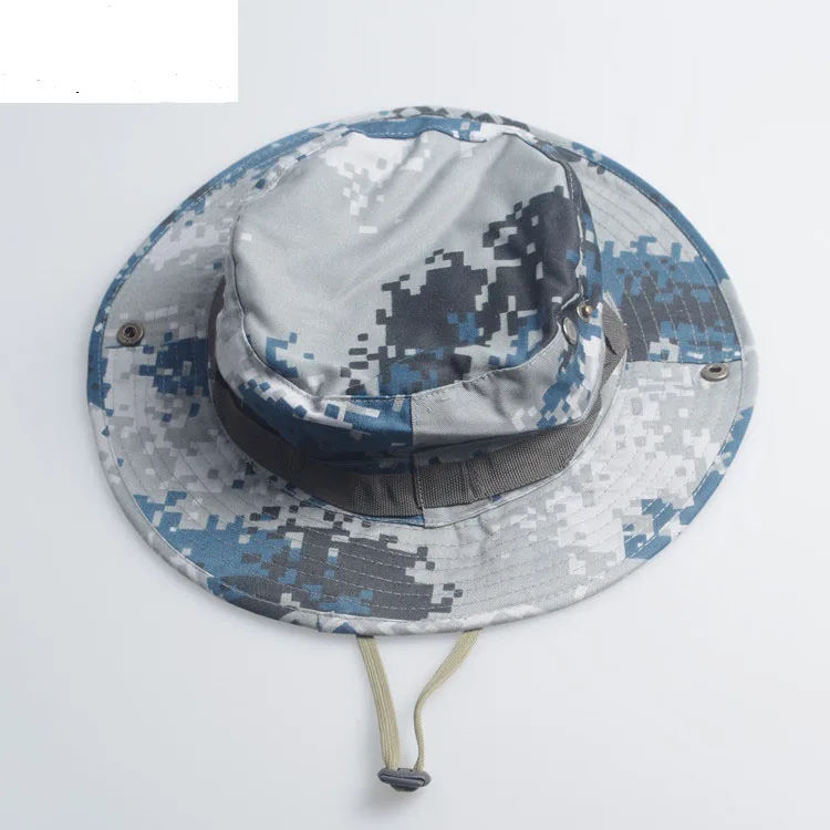 Camouflage Bucket Hat Summer Men Camo Boonie Hats Outdoor Hunting Hiking Fishing Climbing Fisherman Cap