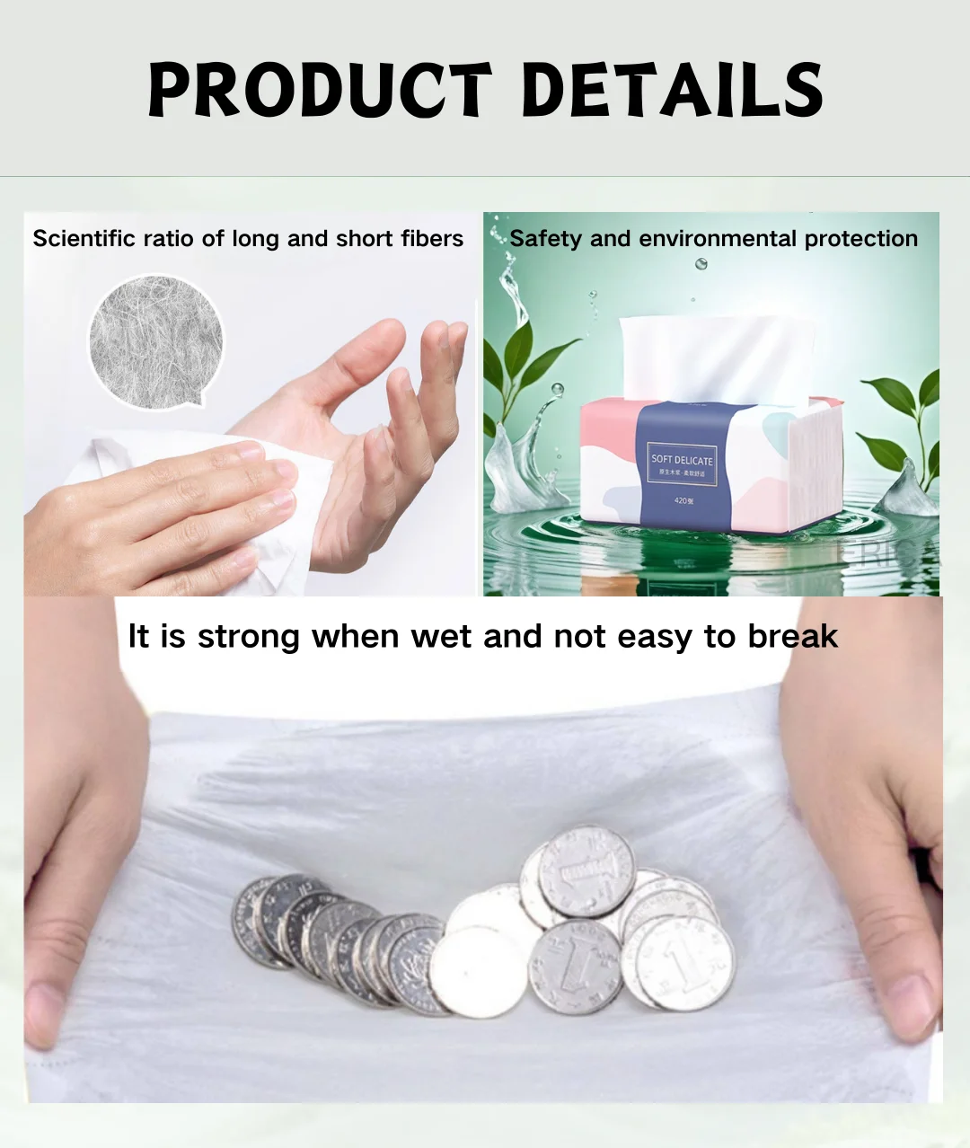 Free Sample Hot Sale Napkin Tissue Paper Luxury Tissue Soft Facial For Cars Wholesale Tissues Wood, Pulp 4Ply