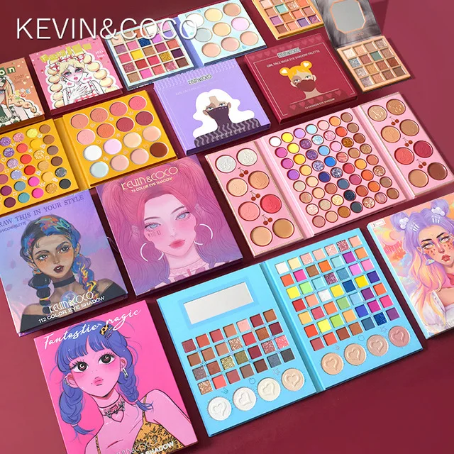 Explosive Kevin&Coco Matte Pearlescent Earth Color 52 Mixed Colors Vegan Pigmented Eye Shadow