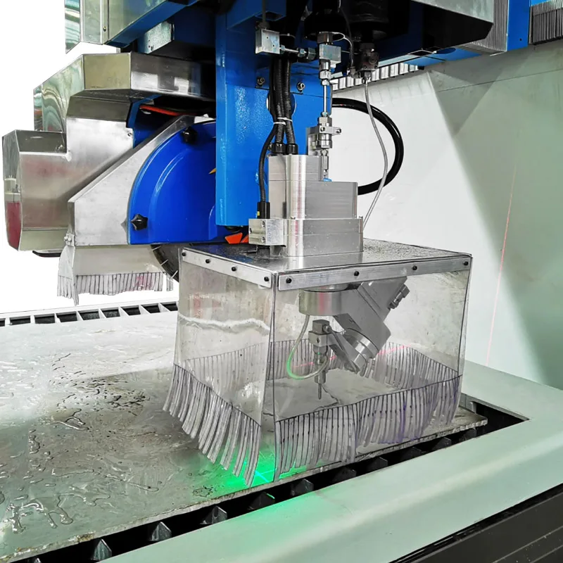 Hualong machinery HKNC-650J high efficient large stone cnc sawjet countertop processing bridge cutting machine with water jet