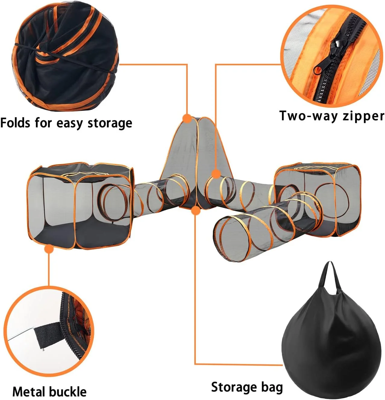 Factory Directly Provide Large Wooden Dog Cage 6 in 1 Pet Tent Folding Toy Tents Triangle Shape for Small Animals Wholesale