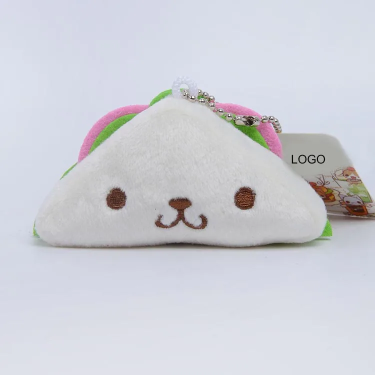 handmade lovely stuffed animal wheel loader keychain hamburger cuddly food soft toy for children