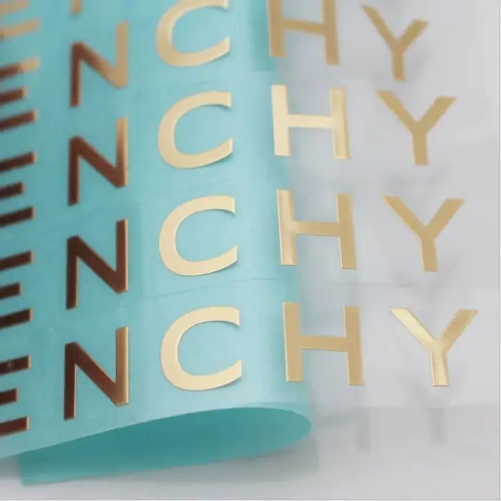 Metal label Metal word metal LOGO custom separation sticker transfer sticker hot stamp sticker custom made