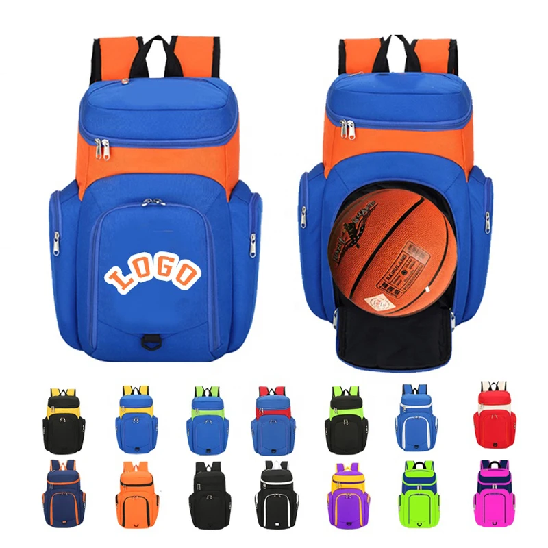 Wholesale Large Capacity Gym Team Backpack Custom Logo Pattern Basketball Bag Men Sport Football Basketball Backpack Low MOQ