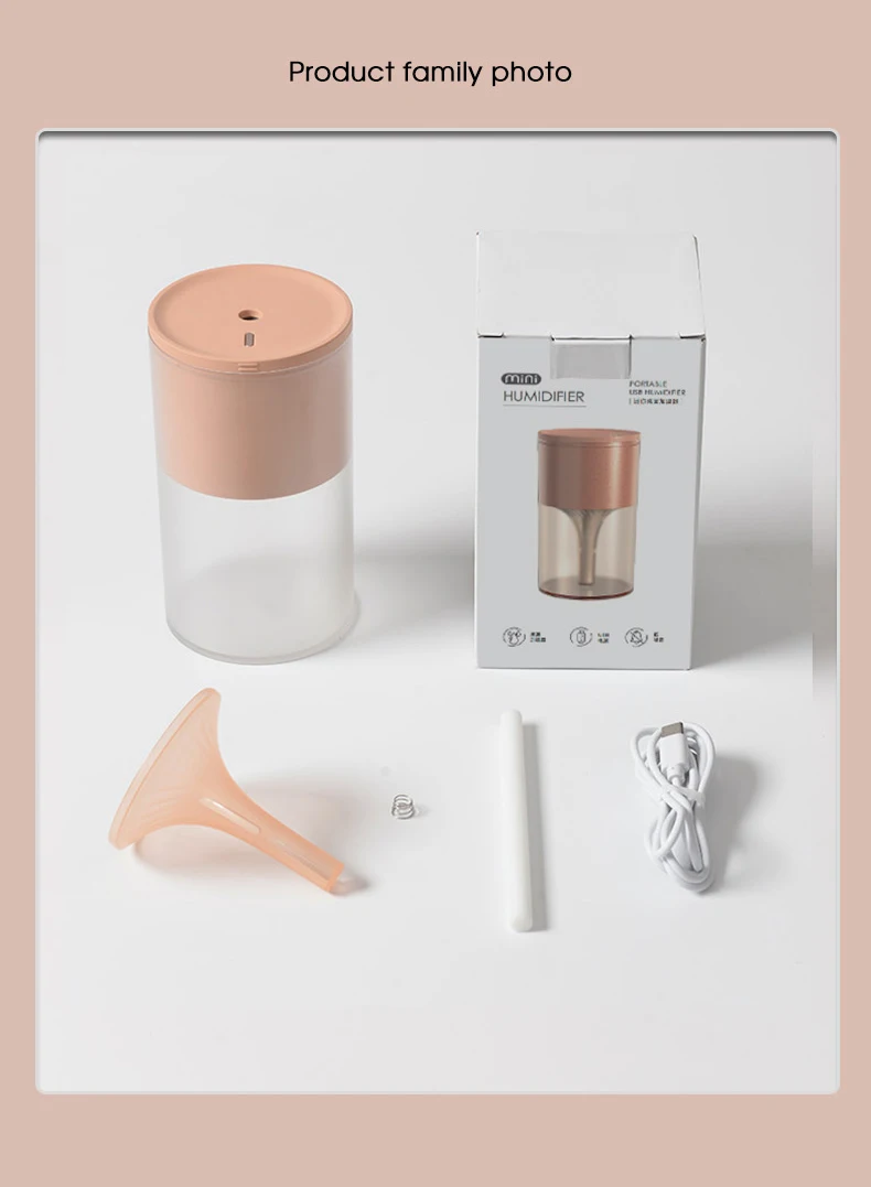Desk 2022 newest 280ml Portable Air mini Humidifier usb LED Light USB For Car moist usb humidifier Aroma Diffuser