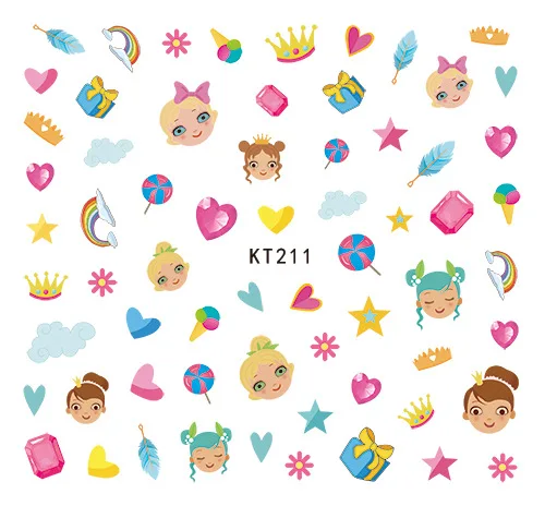 Cute cartoon nail sticker for children boys and girls design ultra thin nail self adhesive sticker nail salon design