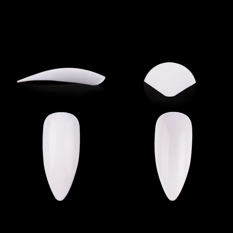 Ready To Ship 10 size 600 pcs Full cover French Style no crease Long almond pointed Nail Tips