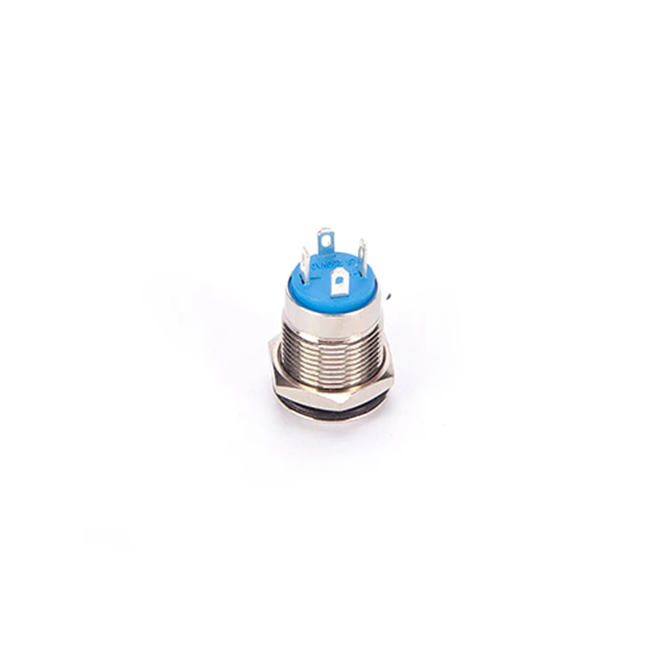 12MM metal button flat head LATCHING switch Small stainless steel welding leg power switch