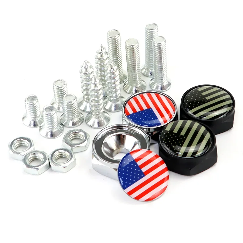 Universal Customized LOGO Chrome Anti theft Fixed Screws Car License Plate Bolts Frame support Screws Auto Accessories (1600691805089)