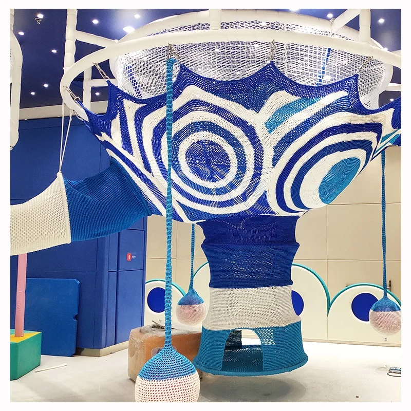 Colorful Climbing Nets Soft Playground Trampoline with Slide and Steel Frame China Plastic Woven Bag with Pallet 2 Kids/ M2 >10