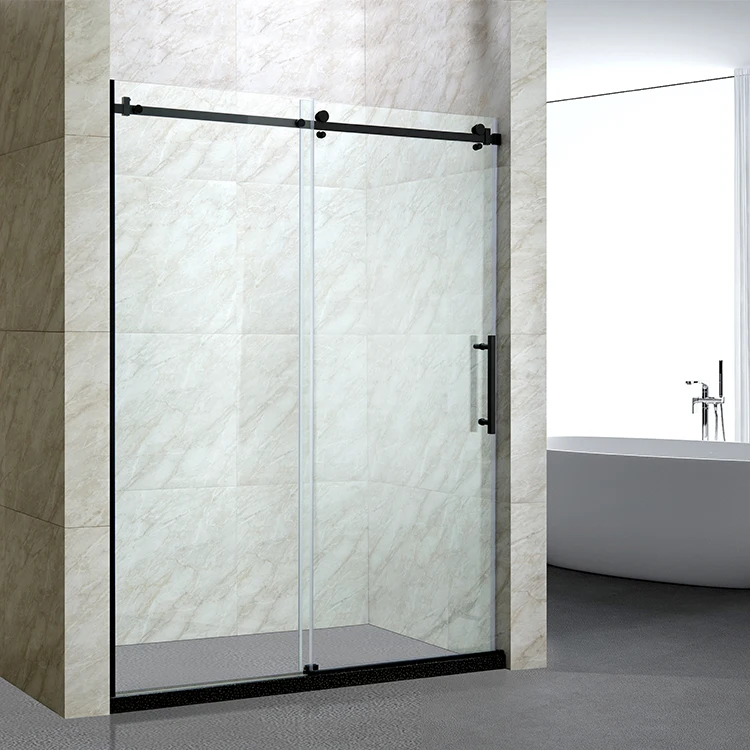High Quality Matt Black Gold Sliding Glass Door Shower Enclosure Rooms Bathroom