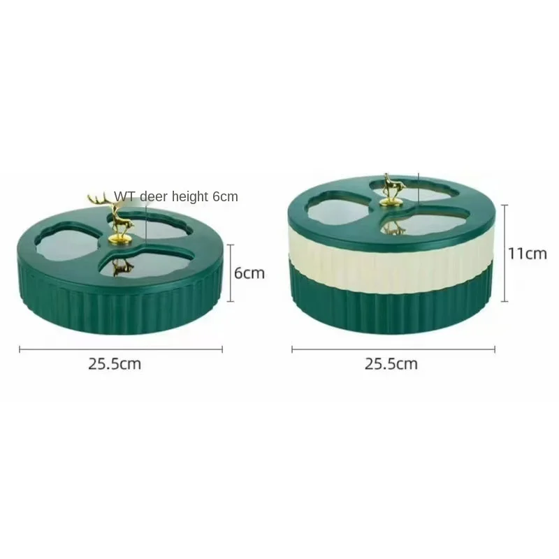 Light luxury cover elk white and gold compartment fruit bowl plate table on the table seeds and peanuts storage box