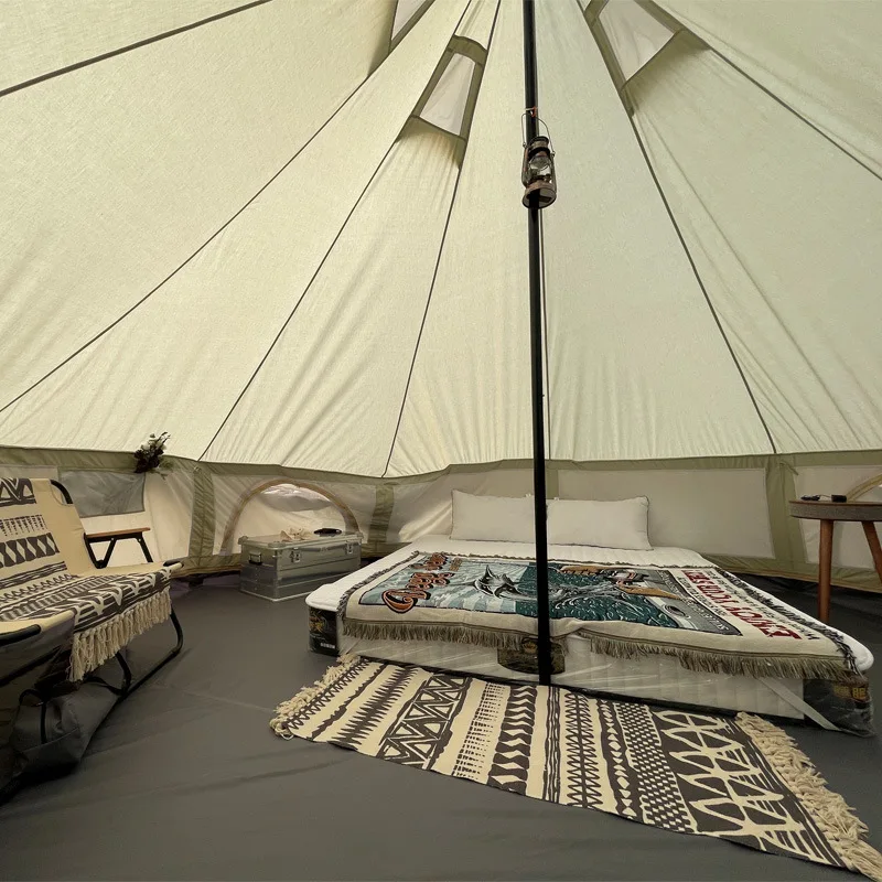 Водонепроницаемый Открытый Палатки 3 5 М 4 Оксфорд/хлопок большой лагерь Кемпинг юрта эконом-конусовидный навес для семейного отдыха