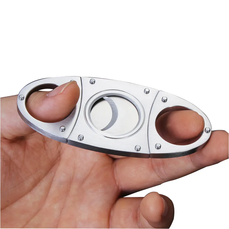 Qianxun горячая распродажа высокое качество портативный Гильотинный двойной мини-резак для сигар из нержавеющей стали