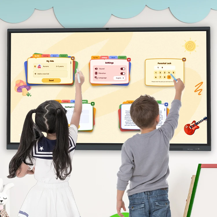 New product ideas 2024 4K Android Led LCD Interactive whiteboard teaching smart board touch screen display Interactive boards
