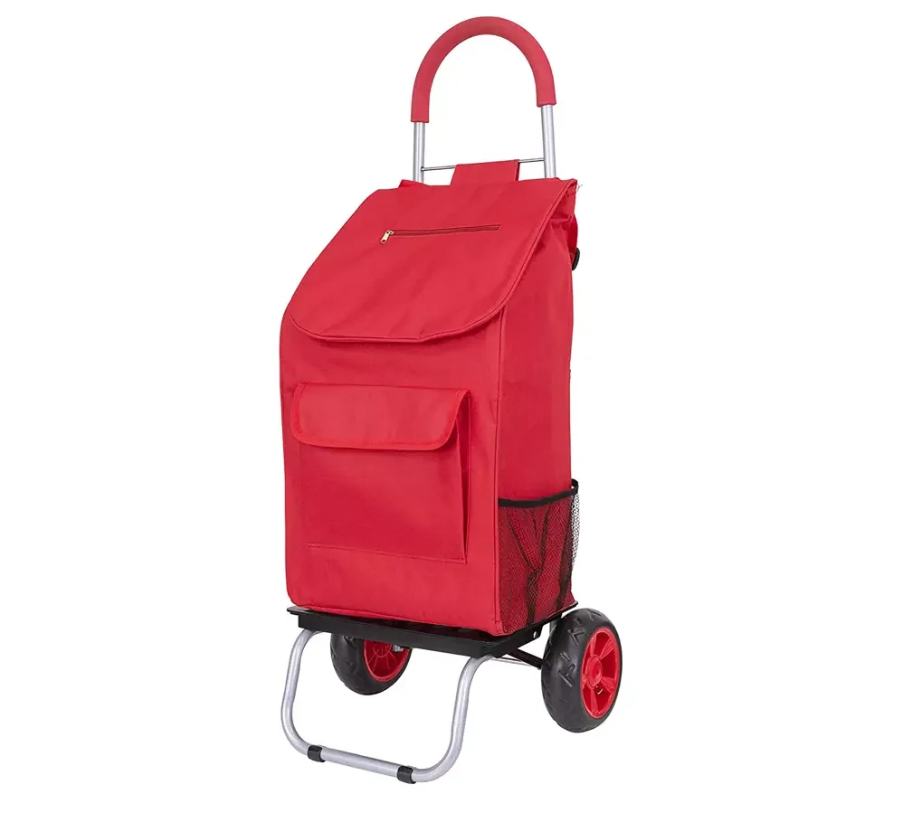 Trolley bag trolley carts Red Cart Economical Strong Supermarket Portable Shopping Bag