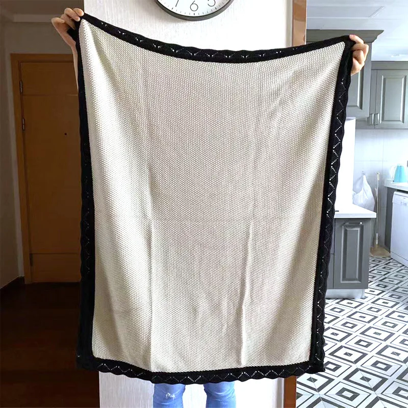New China manufacturer europe fashion designer best quality crochet knitted cellular baby blanket