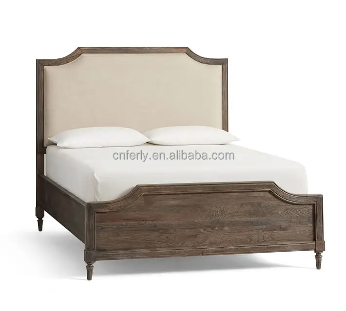 Luxury Modern Home Furniture Hotel Bed American Style Wooden Beds Bedroom oak Panel Beds