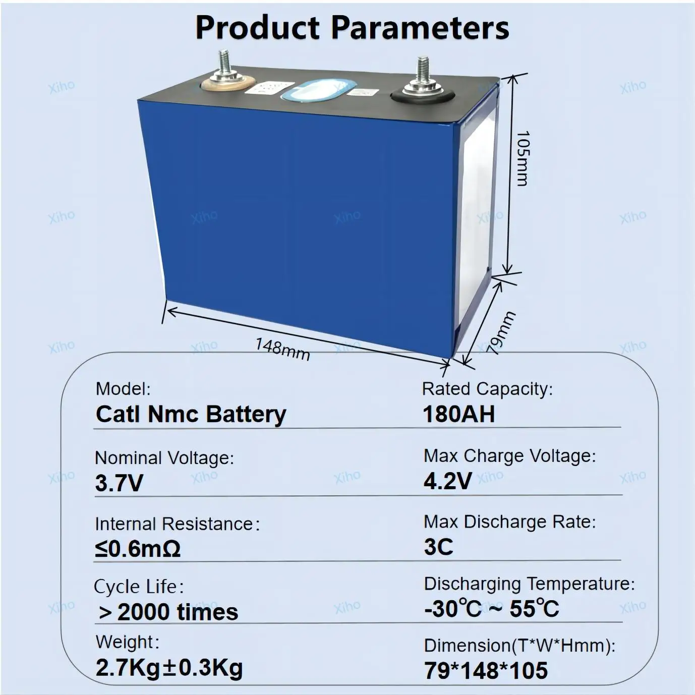 Xiho Catl 3.7V 180Ah NMC 180Ah Oem Battery Rechargeable Lifepo4 Battery For 72V 12V Lithium Ion Battery Pack