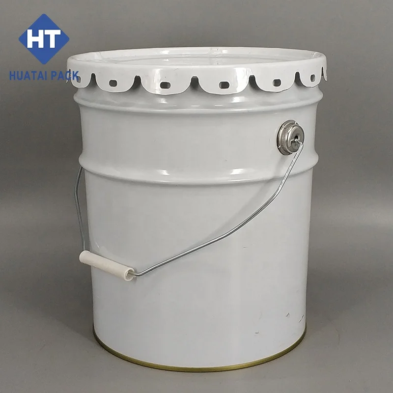 manufacturer customized color 18kg oil ink solvent use chemical metal bucket/ pail/ barrel tin can with lug lid and wire handle