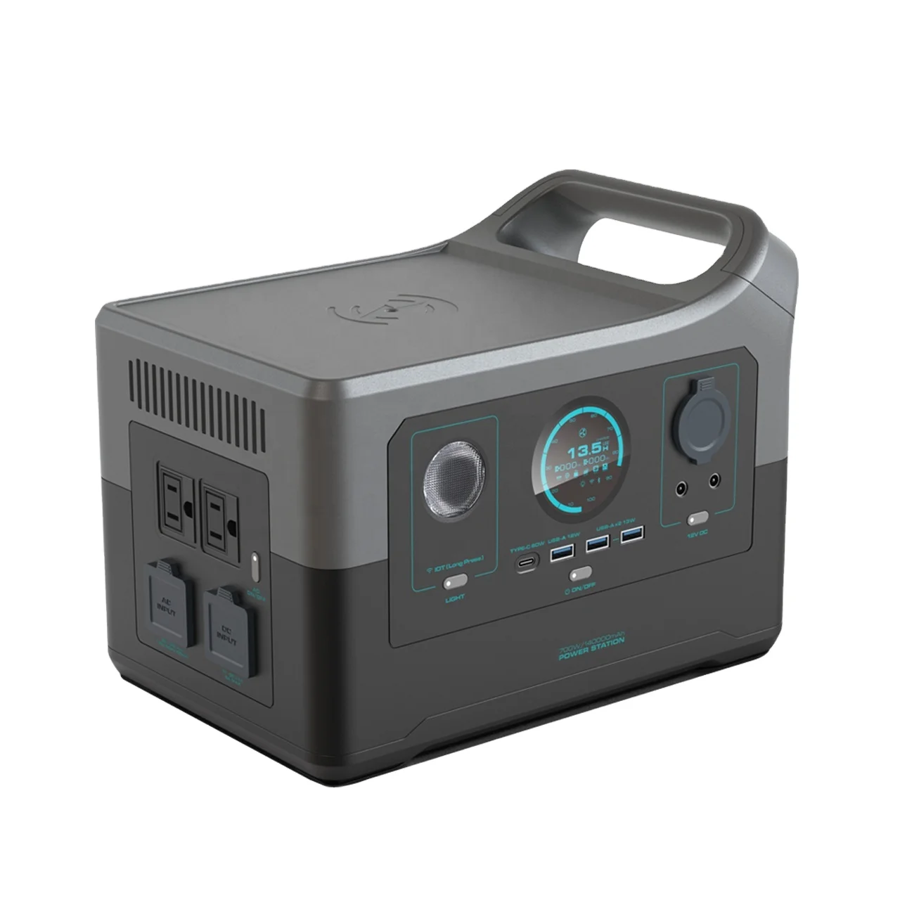 E7/700W/504Wh/140000mAh Solar-powered Inverter Pure-sine Lithium-battery Wireless-charging LCD display Portable Power Station