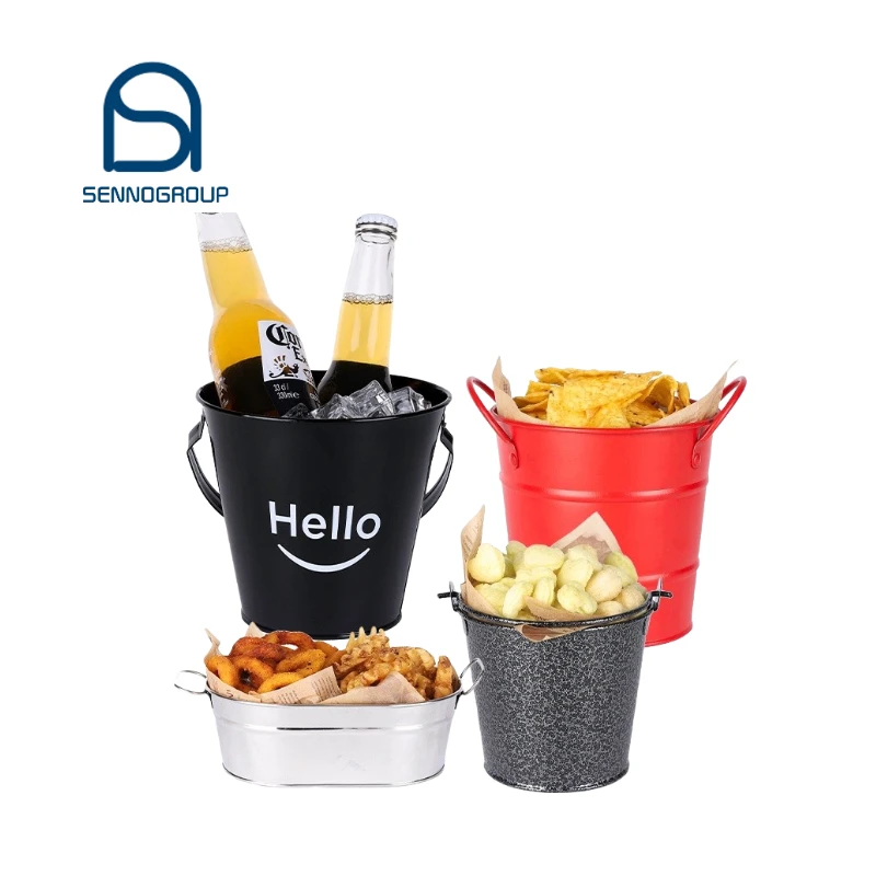 French fries bucket in Western Restaurant wall stainless steel drinking luxury mini wine ice bucket tubs for beer