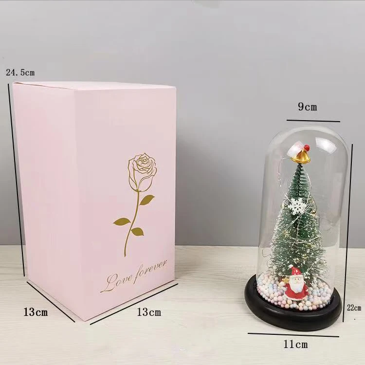 Christmas festival glass crafts girls santa claus decoration crafts flowers fashion craft manufacturers wholesale glass domes