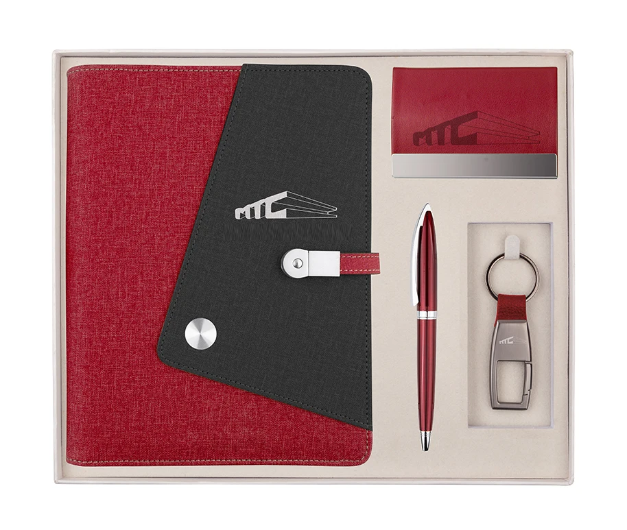 VIP Gift Set Executive USB A5 Diary /Agenda/Notebook with Pen Key Chain Name Card Holder Box with custom logo