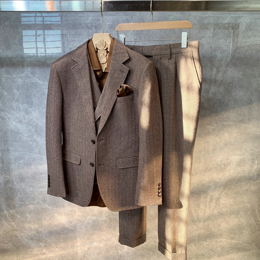 Latest Design made to measure man suit custom Slim Fit 4pces set Suit mens suits