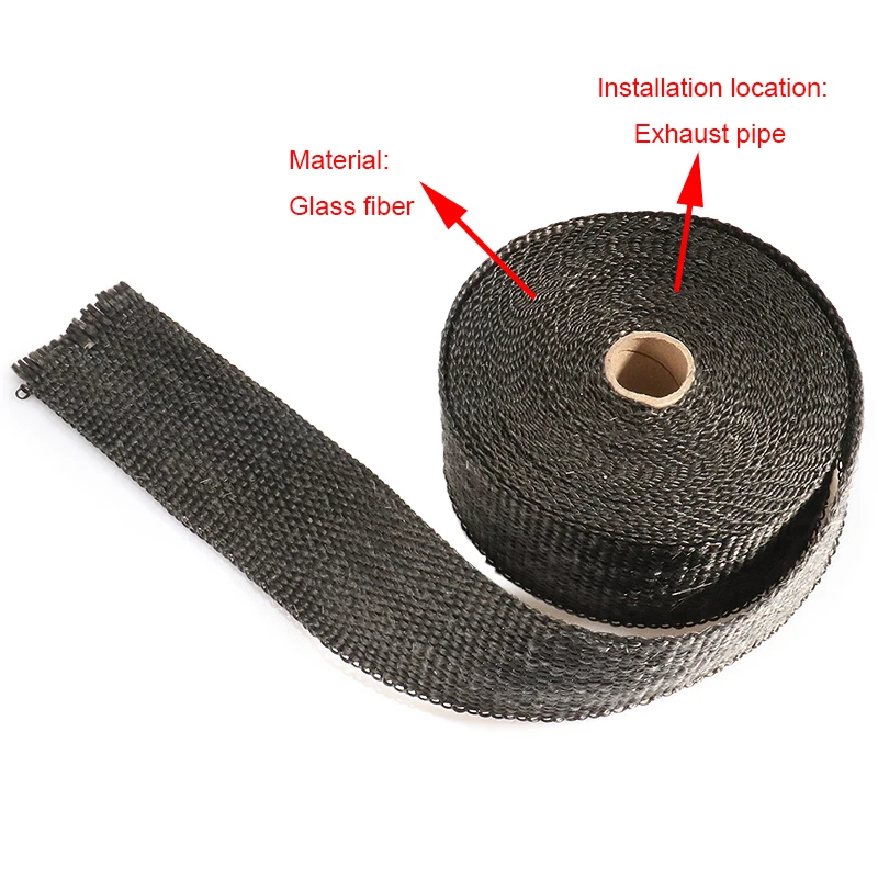 10 Meter Universal Black Exhaust Pipe Heat Protection Motorcycle Muffuler Thermal Wrap