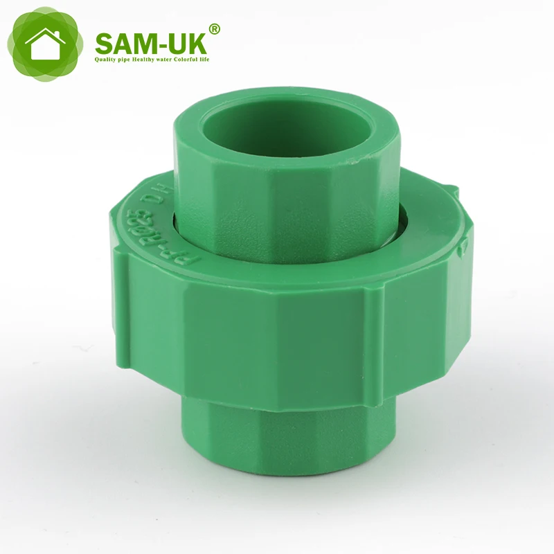 Sam-uk Production of high temperature injection can be customized ppr pipes and fittings green union pipe fitting