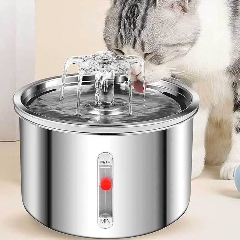 OWNSWING Cat Water Fountain Stainless Steel 67oz Dog Water Dispenser Automatic Pet Water Fountain with Ultra Quiet Pump