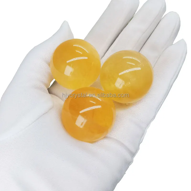 Wholesale Natural Healing Yellow Crystal Ball Orange Calcite Sphere for Decoration